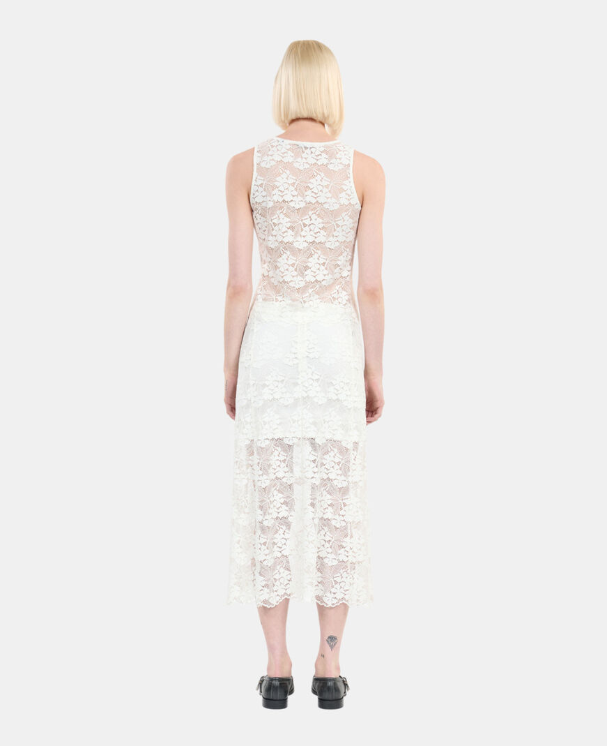 The Kooples WOMEN ECRU long ecru lace skirt