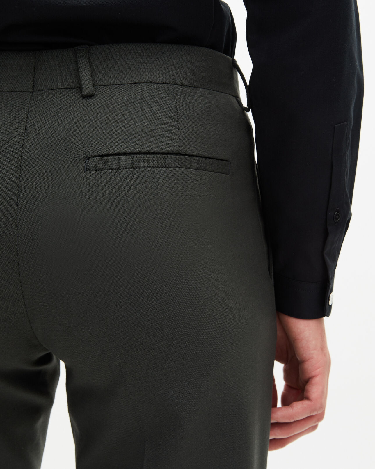 The Kooples MEN KAKI khaki wool suit trousers fitted trousers