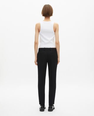 The Kooples F BLACK black crepe tailored pants, straight cut