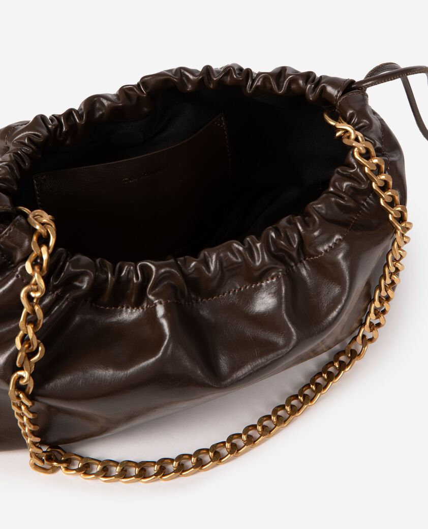 The Kooples WOMEN BROWN brown recycled leather taylor bag