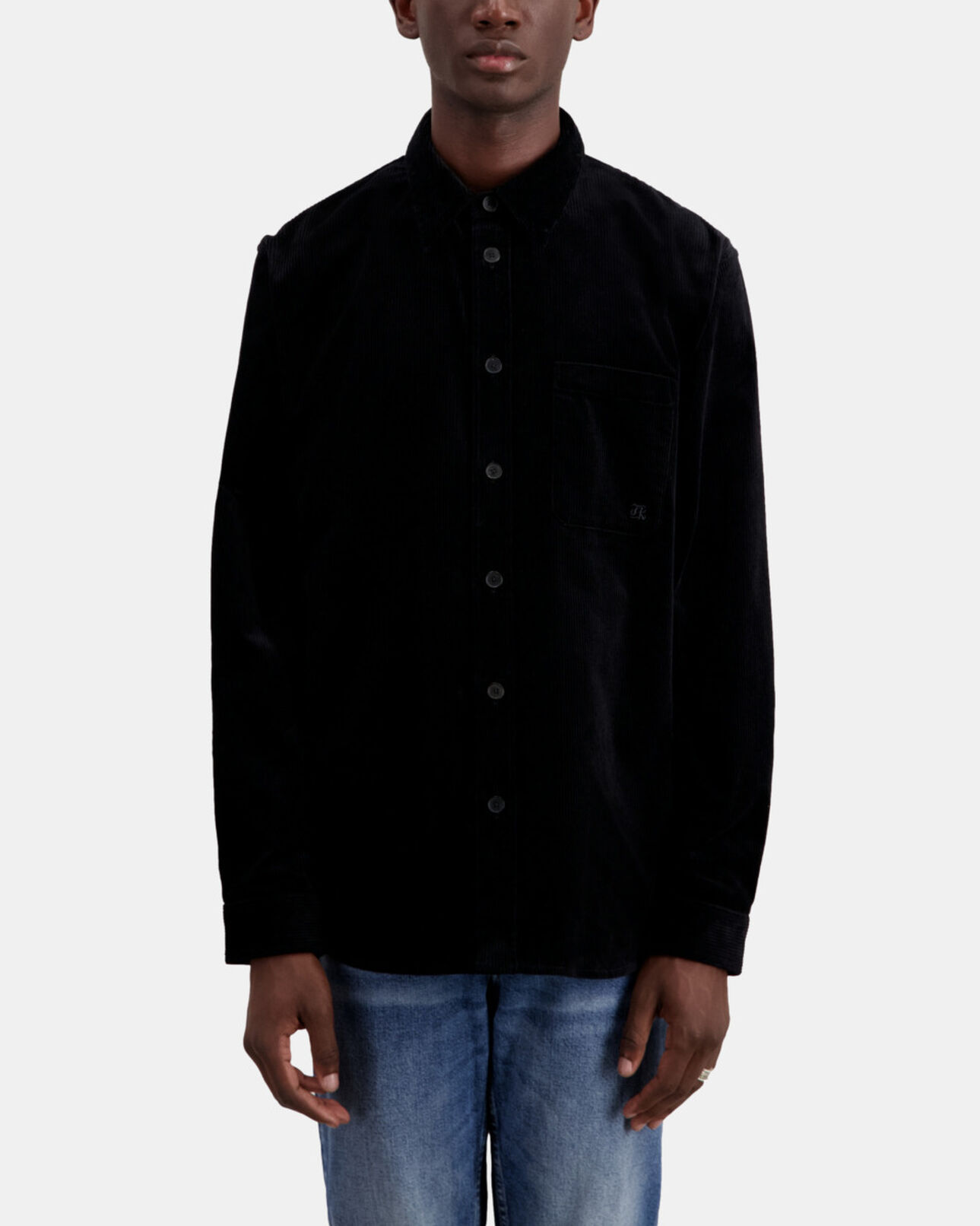 The Kooples HOMME BLACK chemise noire en velours côtelé