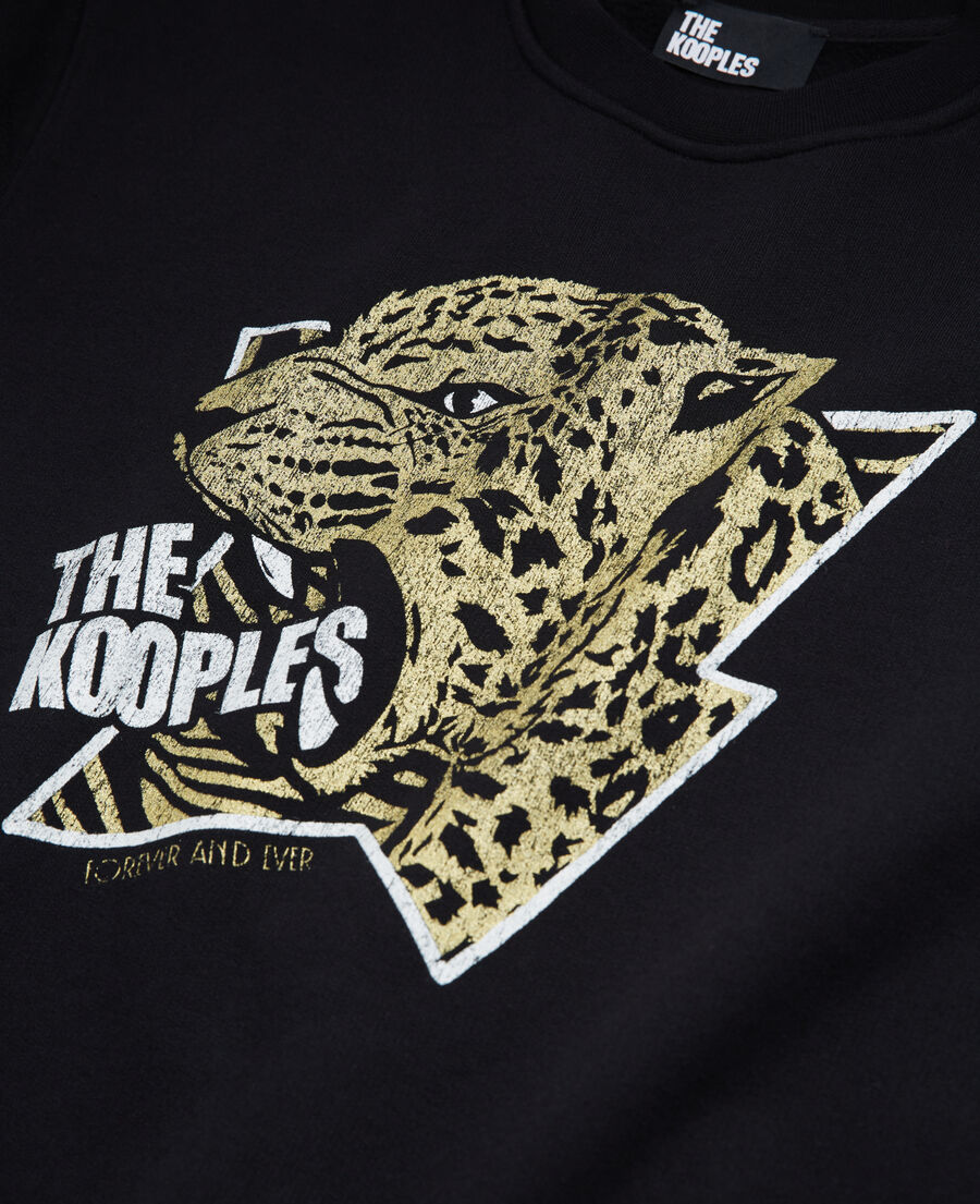 sudadera con capucha serigrafiada negra
