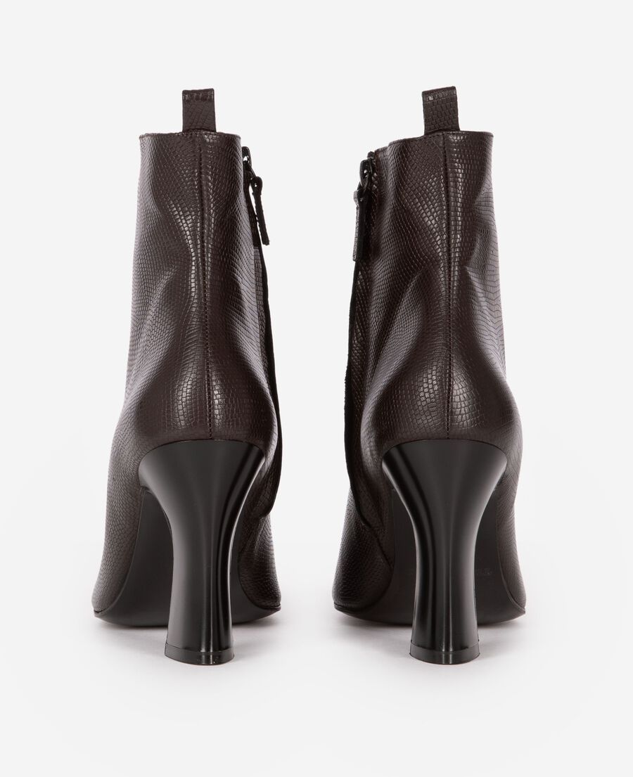 The Kooples MUJER BROWN botines de piel efecto lagarto marrón