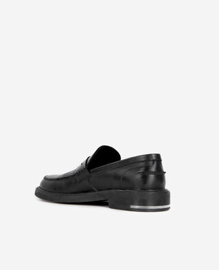 The Kooples H BLACK black leather penny loafers