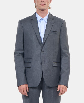 The Kooples HOMME LIGHT GREY MEL/WHITE veste de costume en flanelle grise