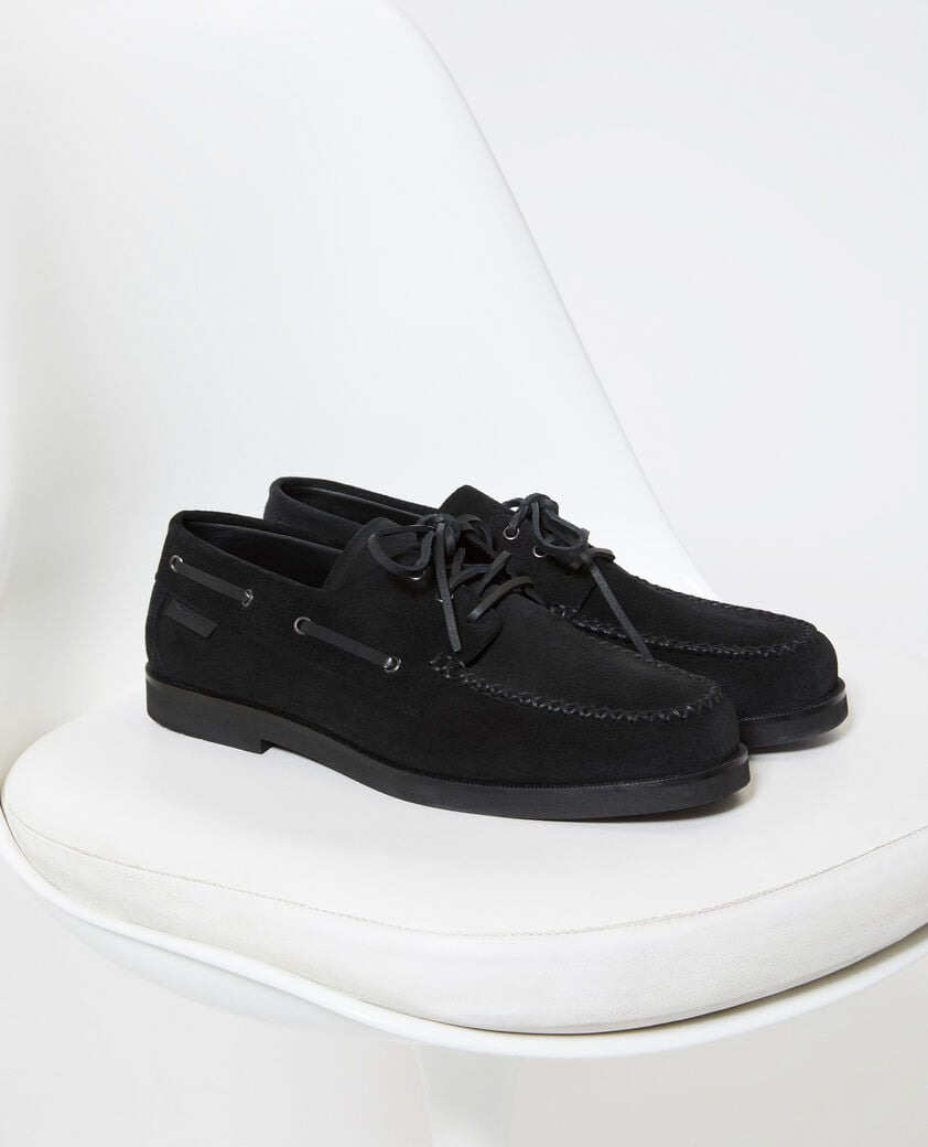 The Kooples H BLACK black suede loafers