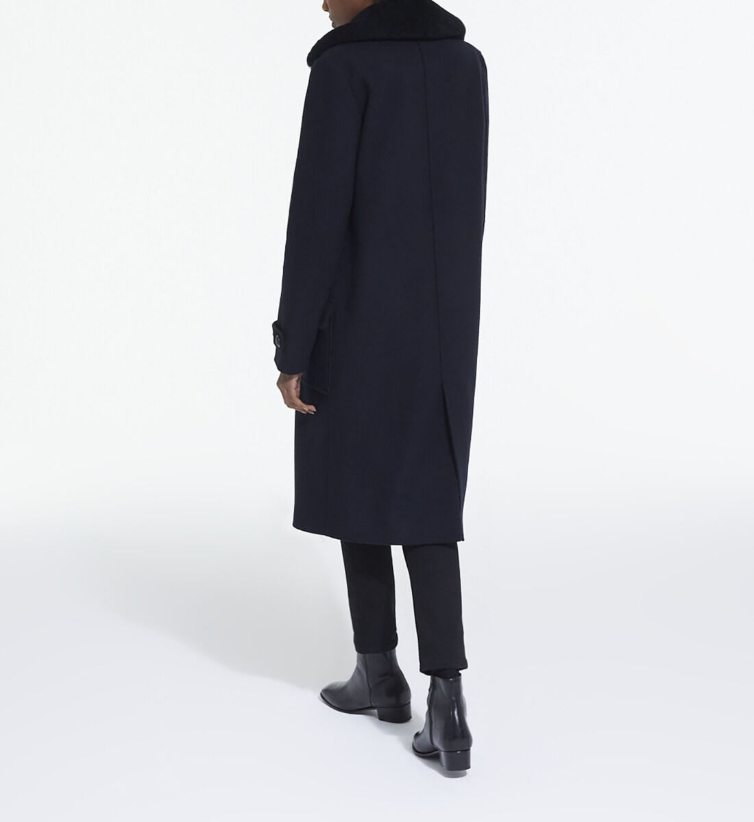 Navy wool cheap coat womens