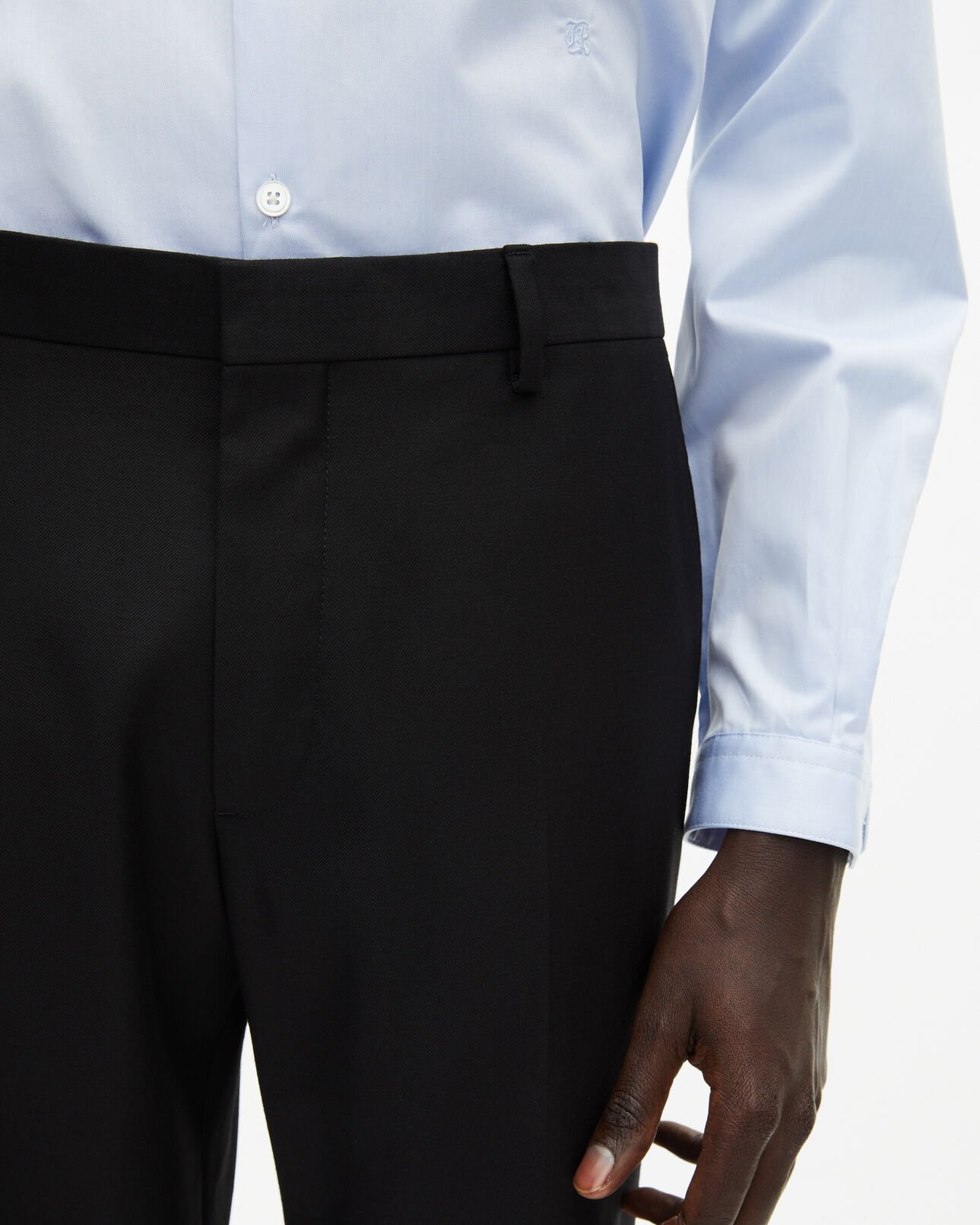 The Kooples HERREN BLACK schwarze slim-fit-anzughose aus wolle