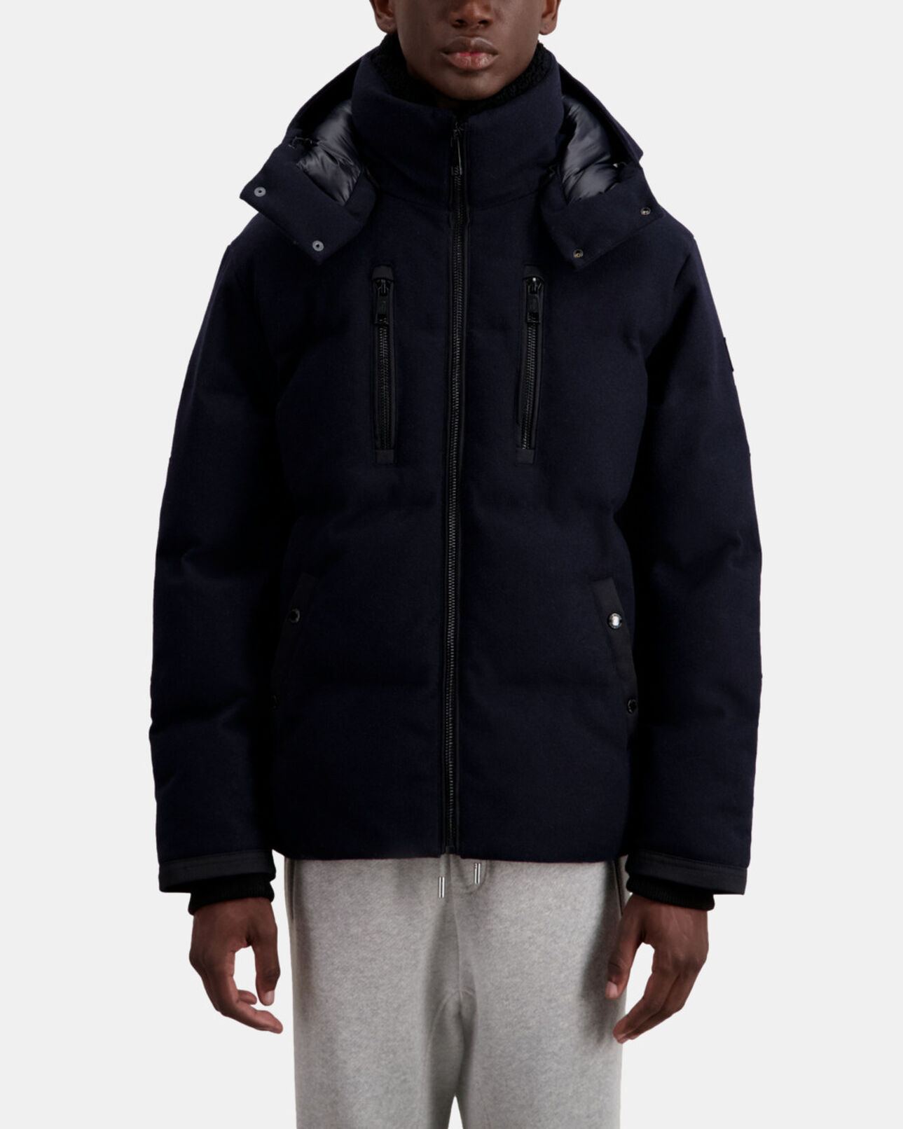 The Kooples HOMME NAVY doudoune bleu marine en flanelle