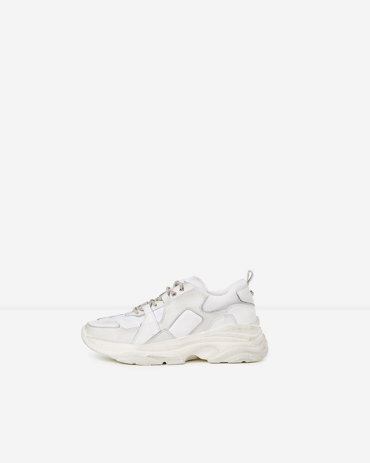 The Kooples FEMME WHITE baskets blanches large semelle