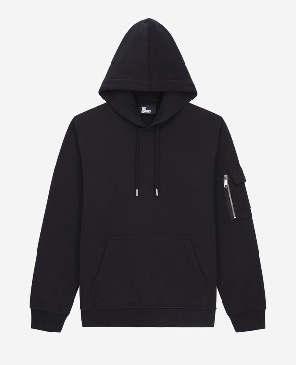 men's black hoodie with logo