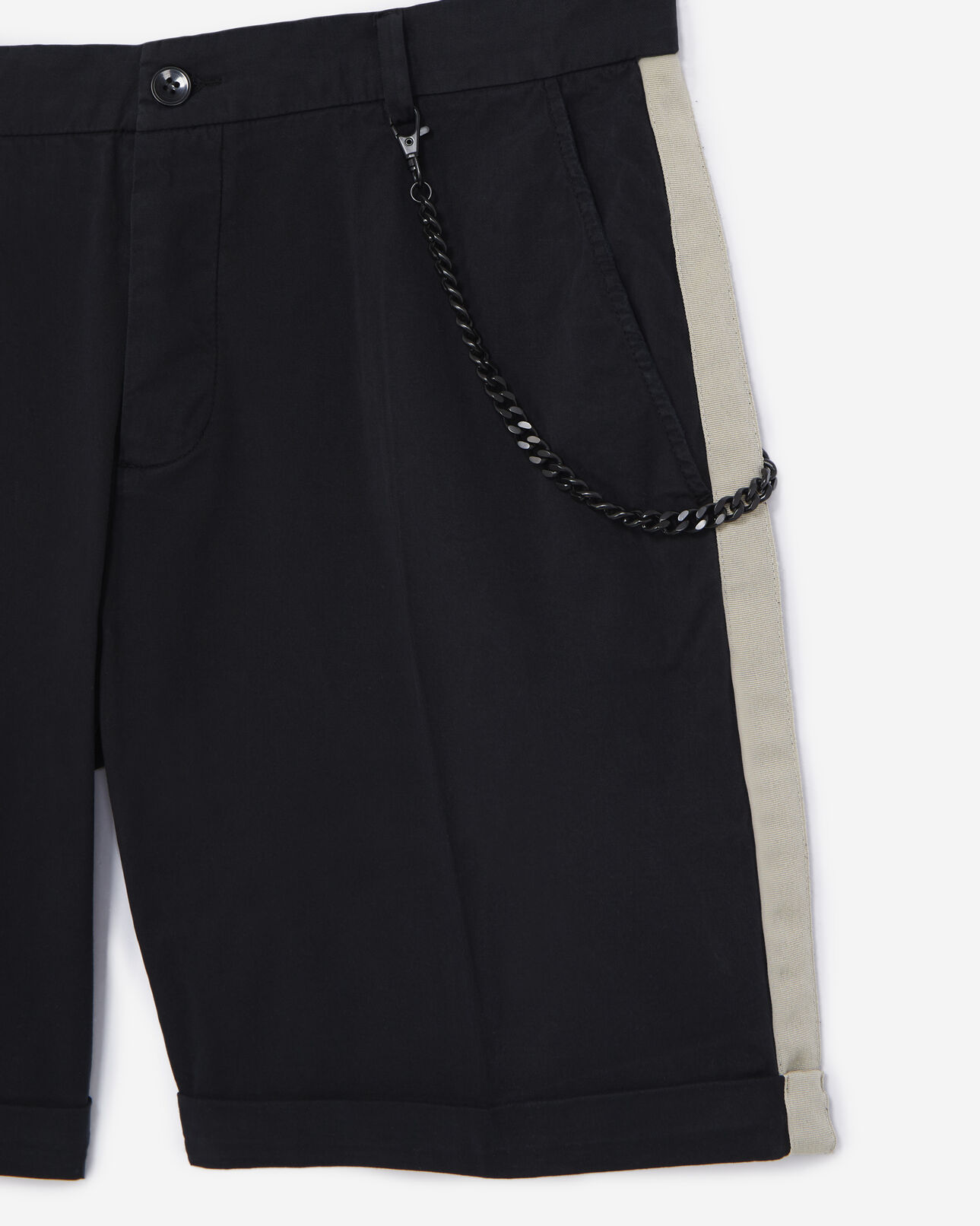 The Kooples HOMME BLACK bermuda noir chaînette de poche