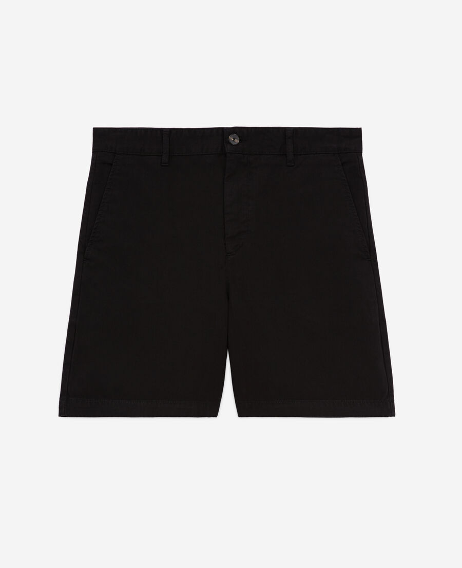 kurze, schwarze shorts aus baumwolle