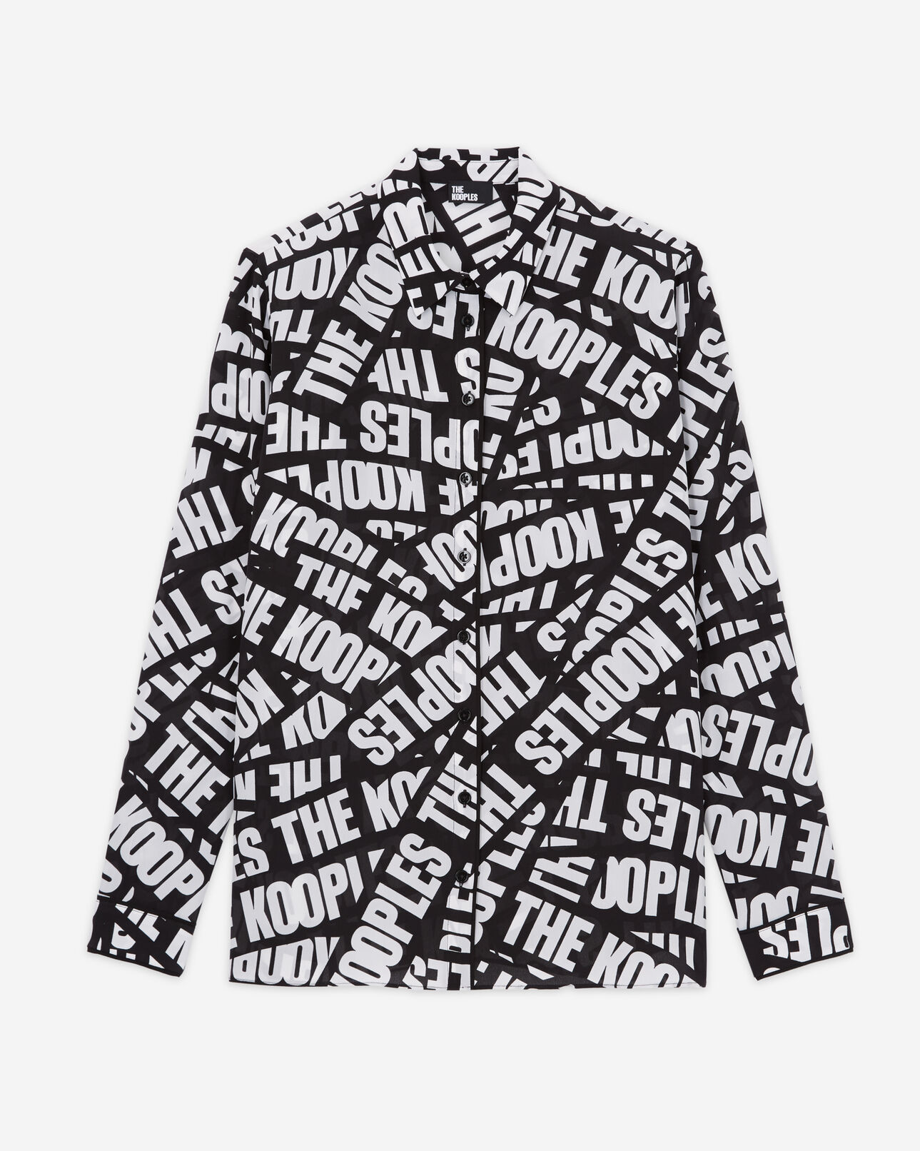 The Kooples F BLACK / WHITE flowing shirt with tape logo