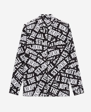 The Kooples FEMME BLACK / WHITE chemise fluide tape logo