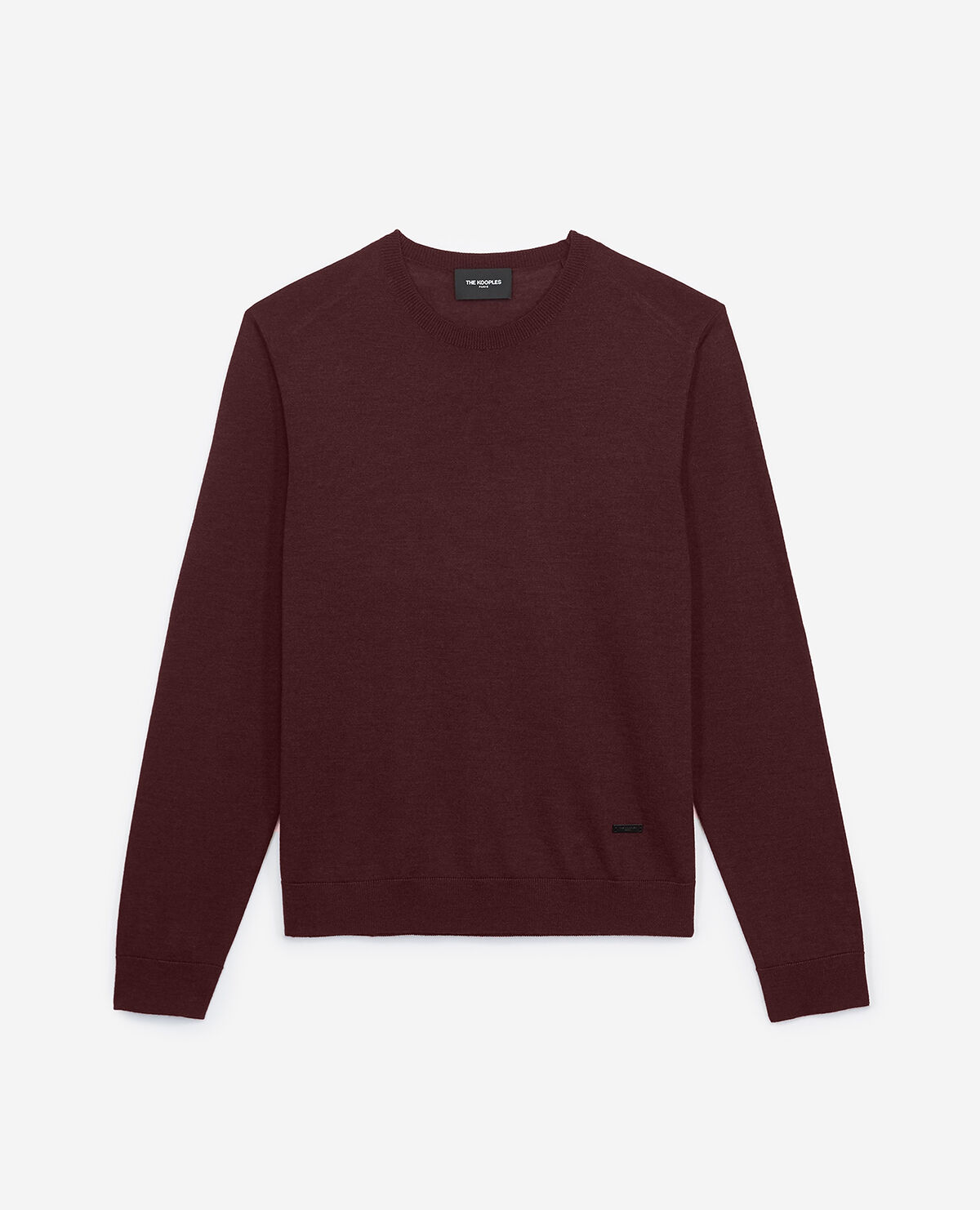 Burgundy slim fit wool cashmere sweater