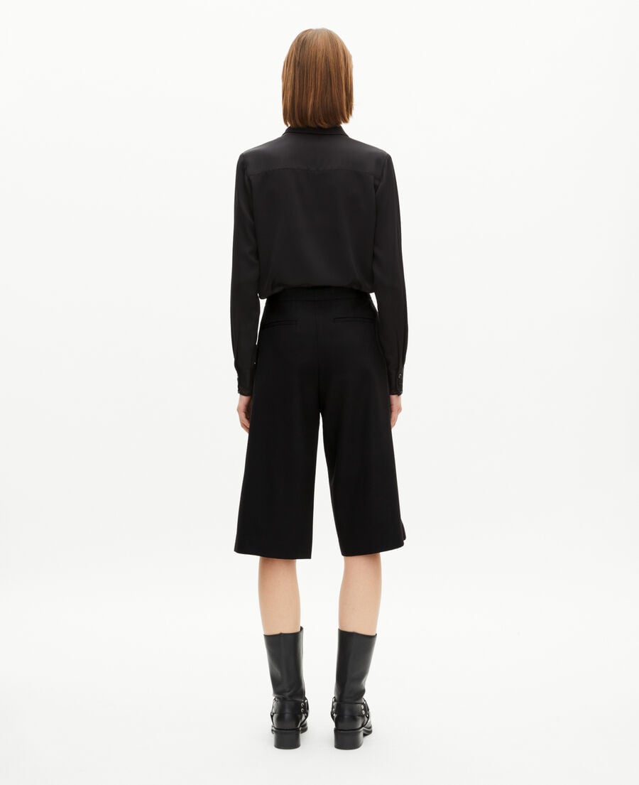 The Kooples WOMEN BLACK wide-leg pants with black bridge