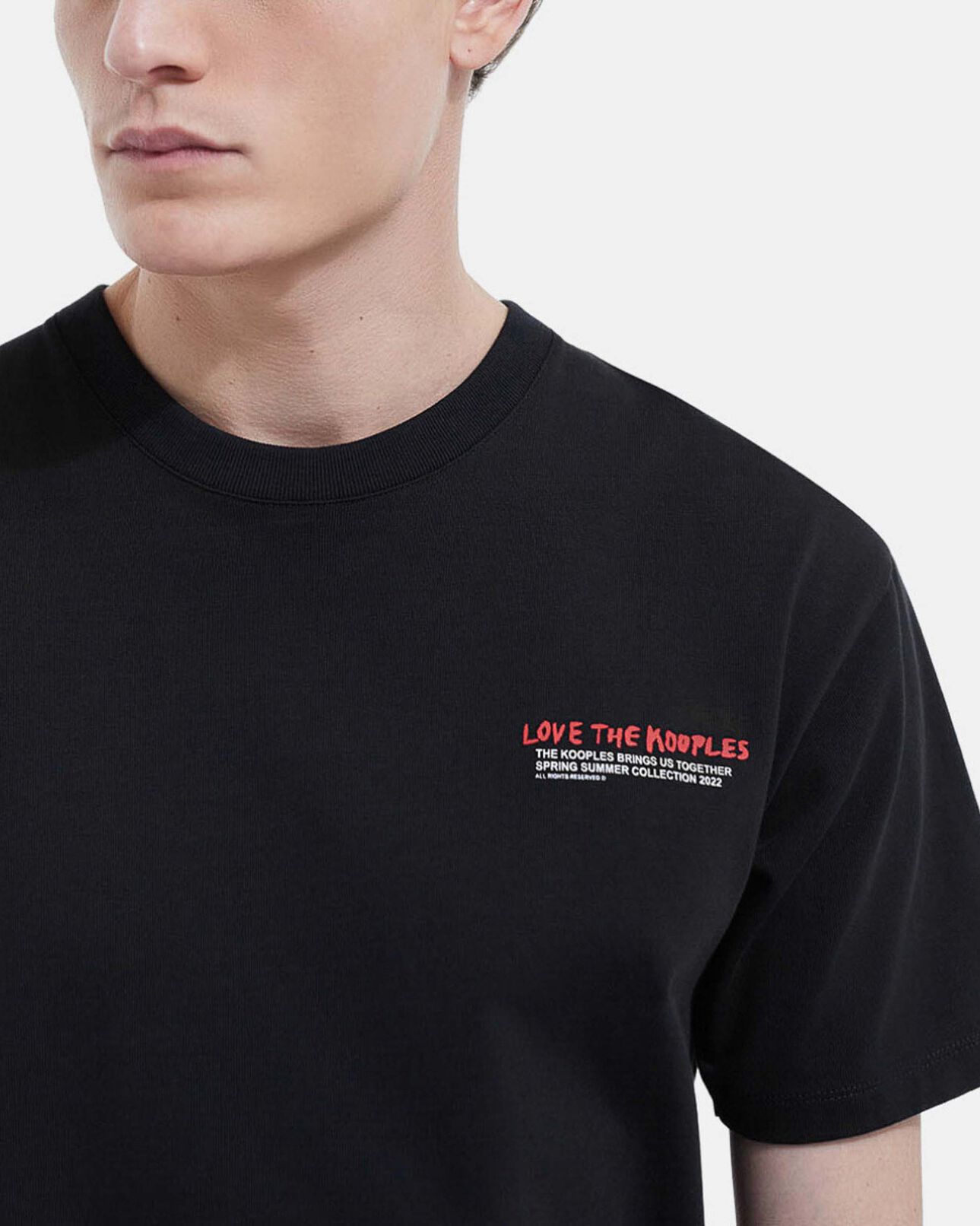 The Kooples MEN BLACK black cotton love the kooples t-shirt