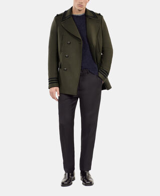 The Kooples MEN KAKI khaki officer-style pea coat
