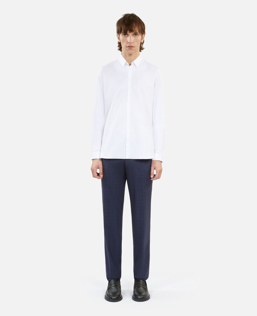 camisa algodón blanca con cuello clásico