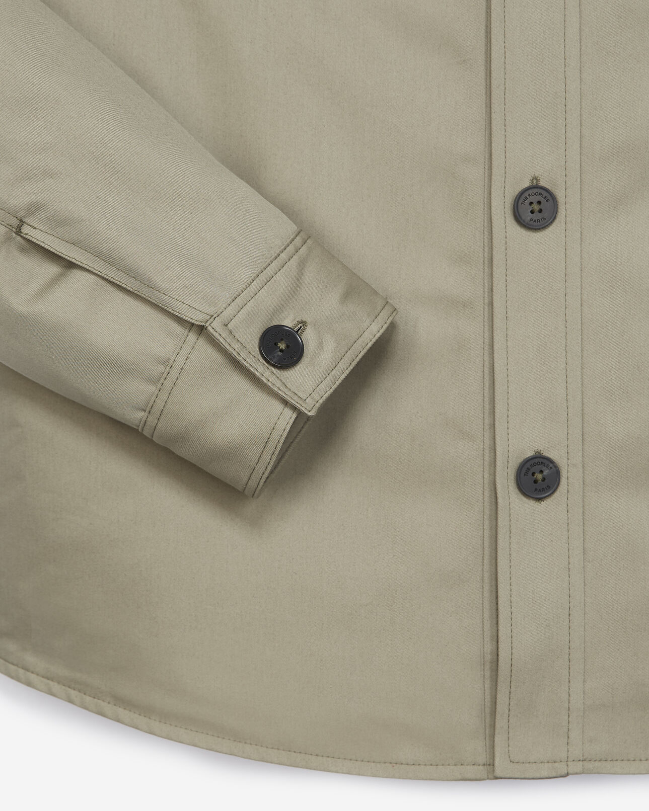 The Kooples MEN LIGHT KAKI quilted khaki jacket with pockets