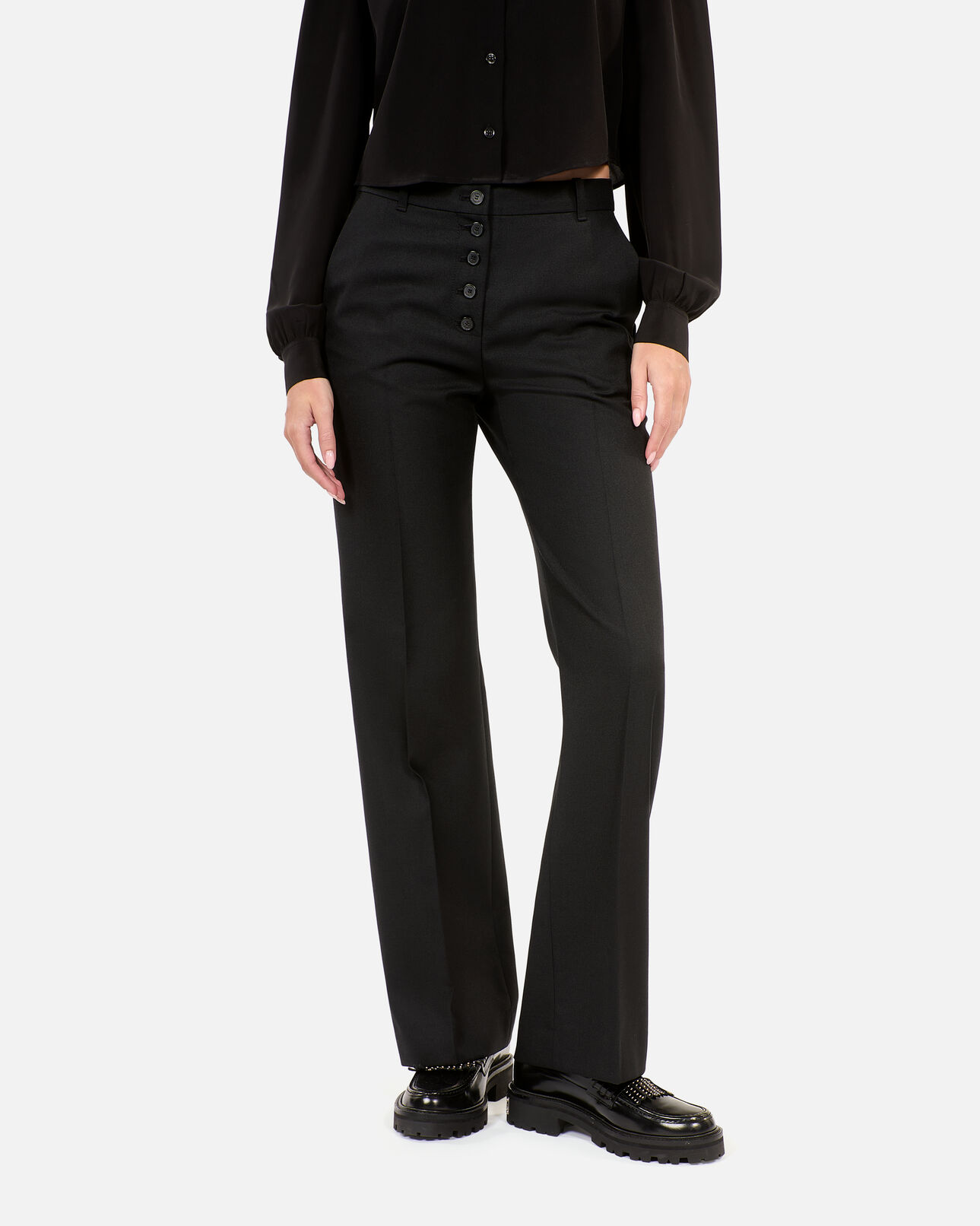 The Kooples FEMME BLACK pantalon droit noir