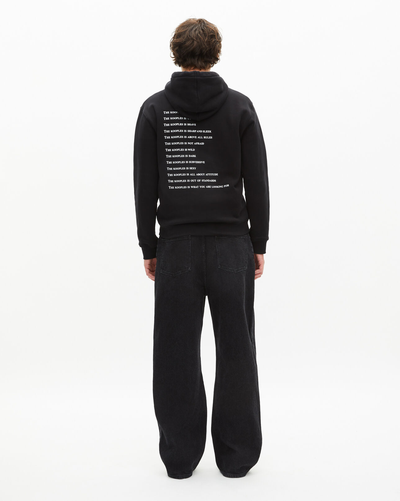 The Kooples HERREN BLACK was ist ein schwarzes kapuzen-sweatshirt mit reißverschluss