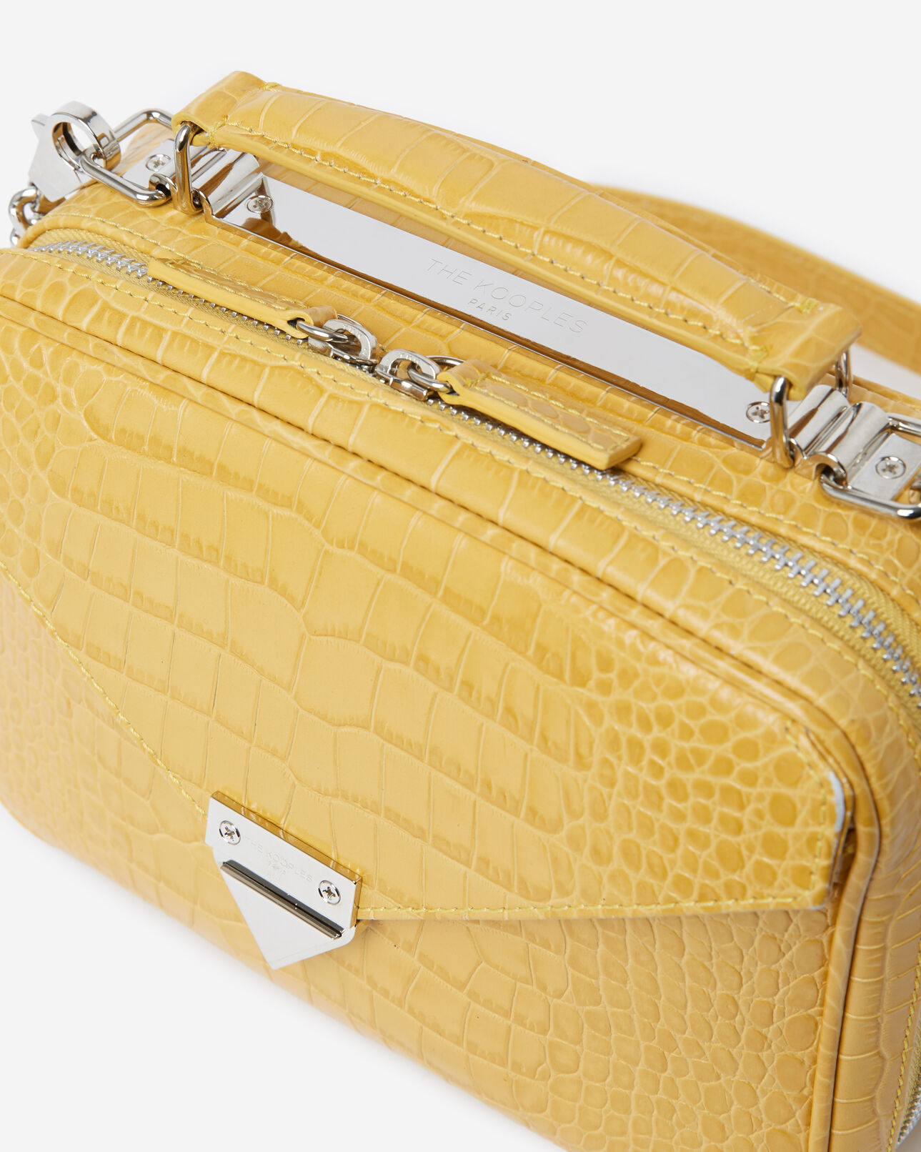 The Kooples FEMME YELLOW sac barbara medium jaune effet croco