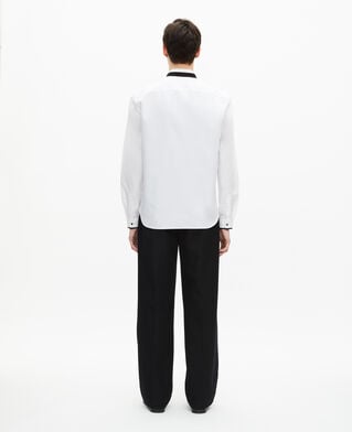 The Kooples MEN WHITE white formal shirt with officer collar