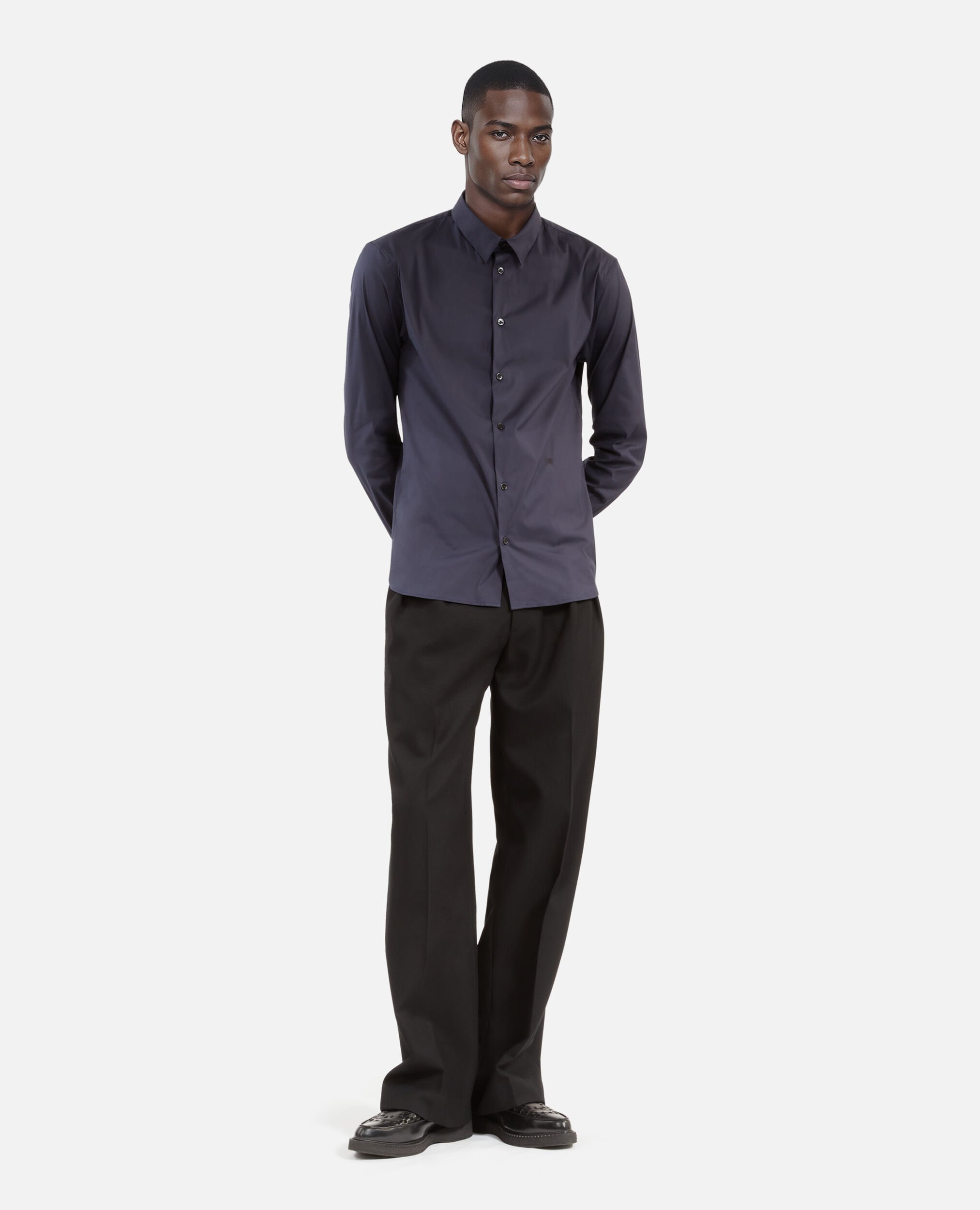 Navy blue poplin shirt, NAVY, hi-res image number null