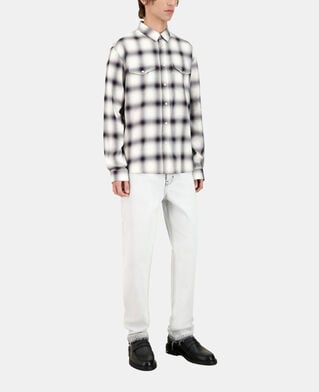 The Kooples HOMBRE BLACK GREY WHITE camisa de cuadros
