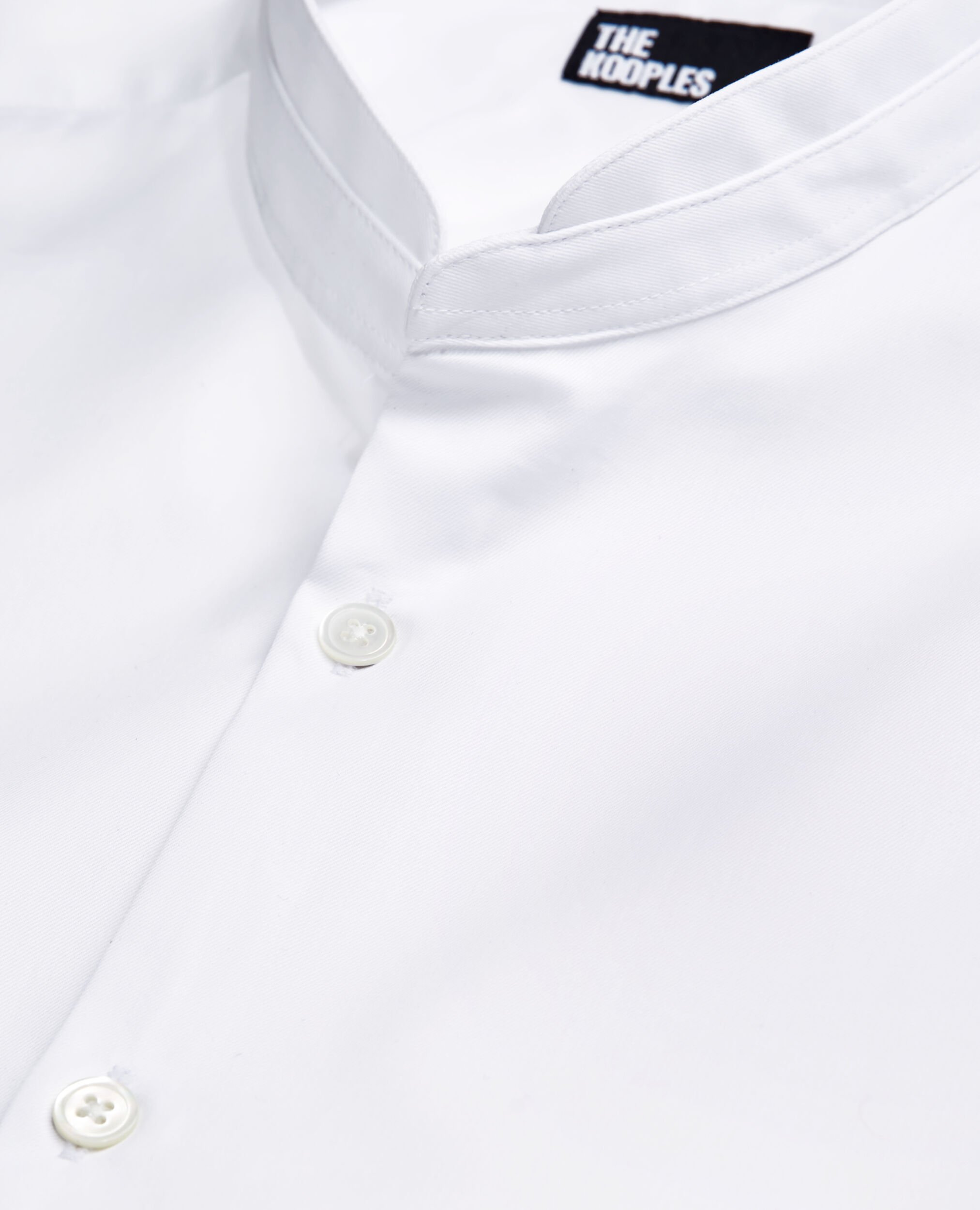 White shirt with officer collar, WHITE, hi-res image number null