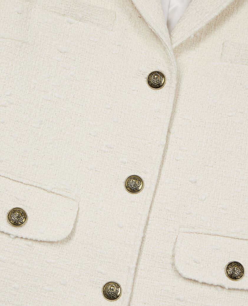 The Kooples WOMEN ECRU tweed suit jacket in ecru