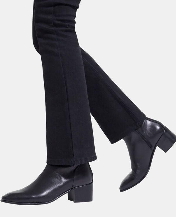 The Kooples WOMEN BLACK black square heel leather boots