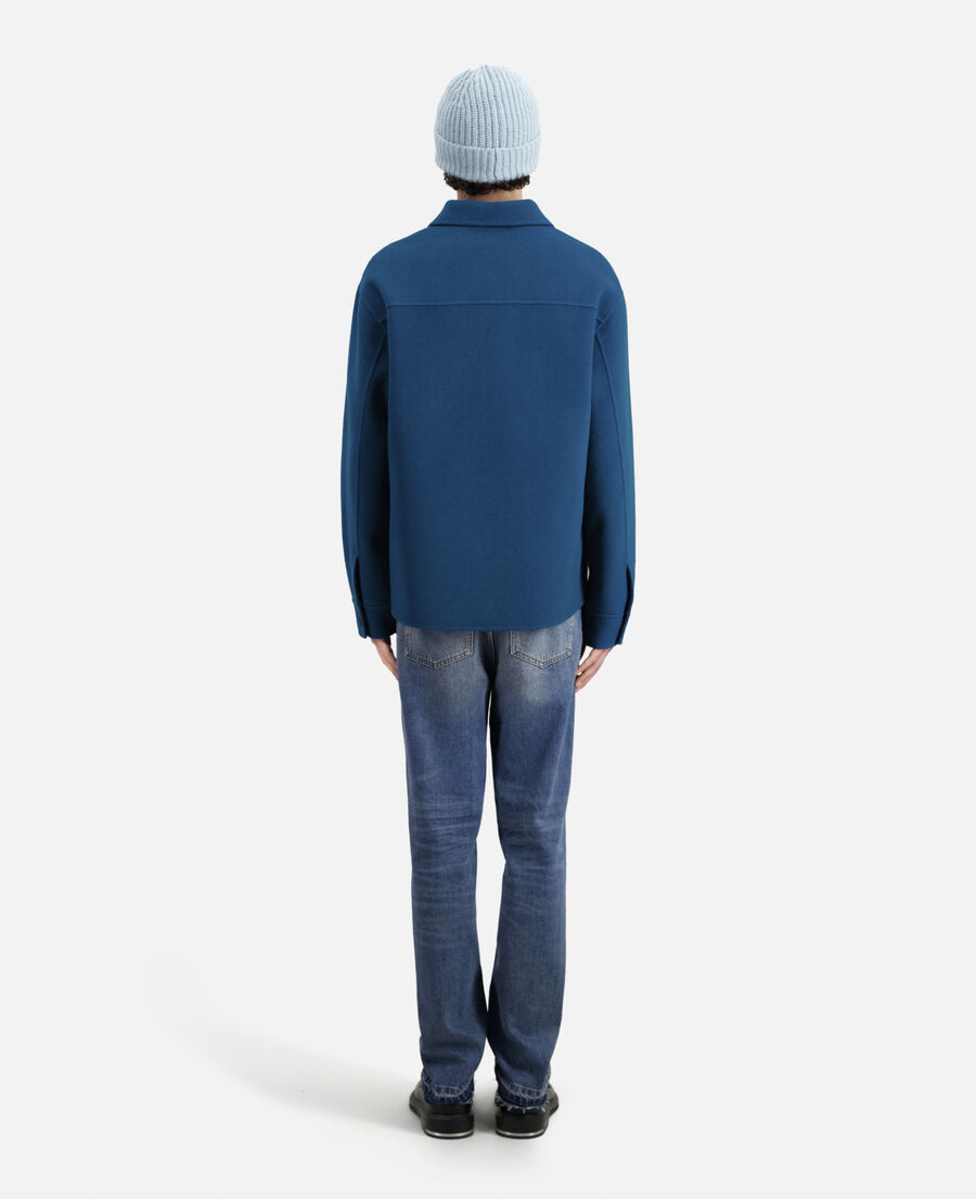 blue wool overshirt style jacket