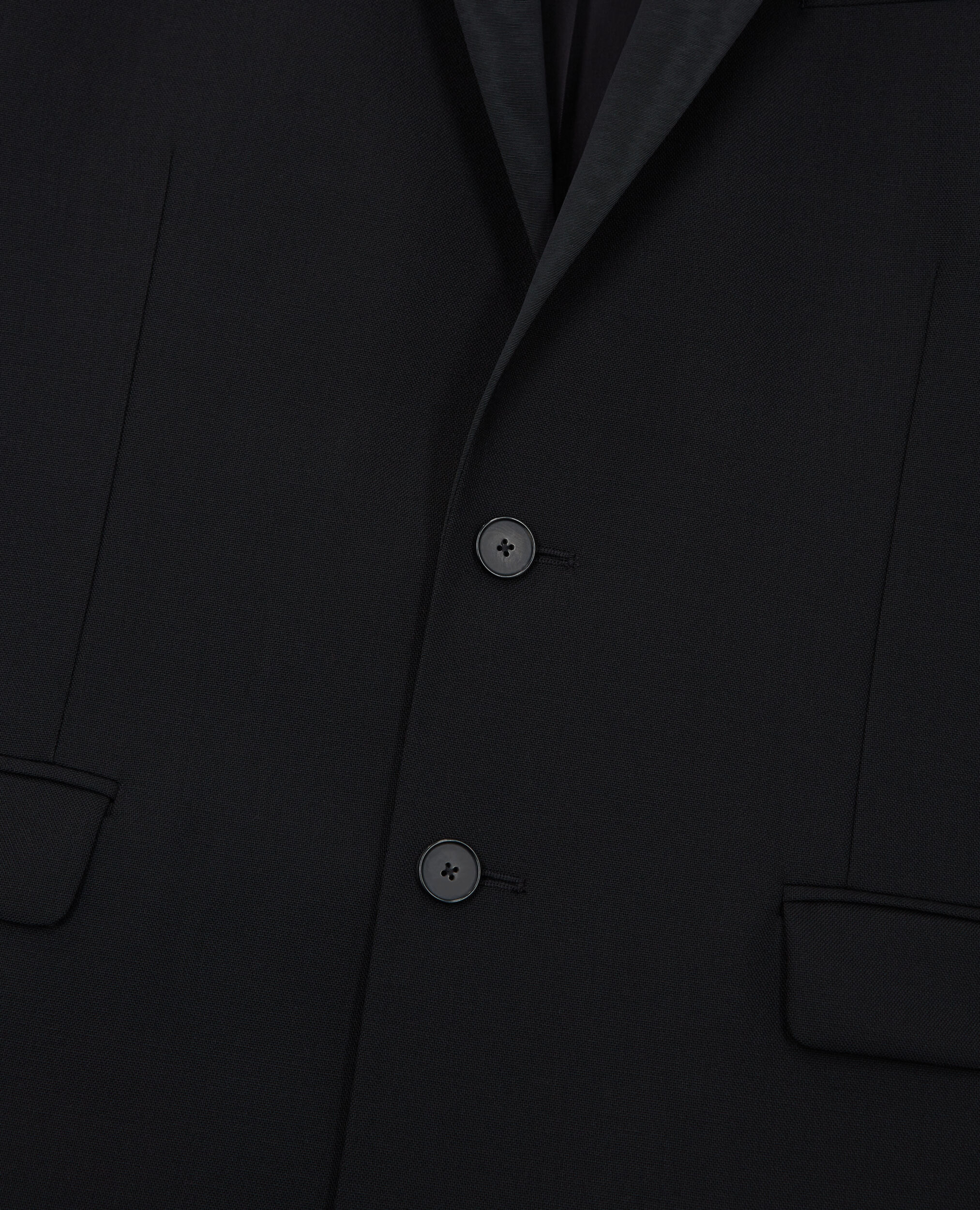 Veste de costume en laine noire, BLACK, hi-res image number null