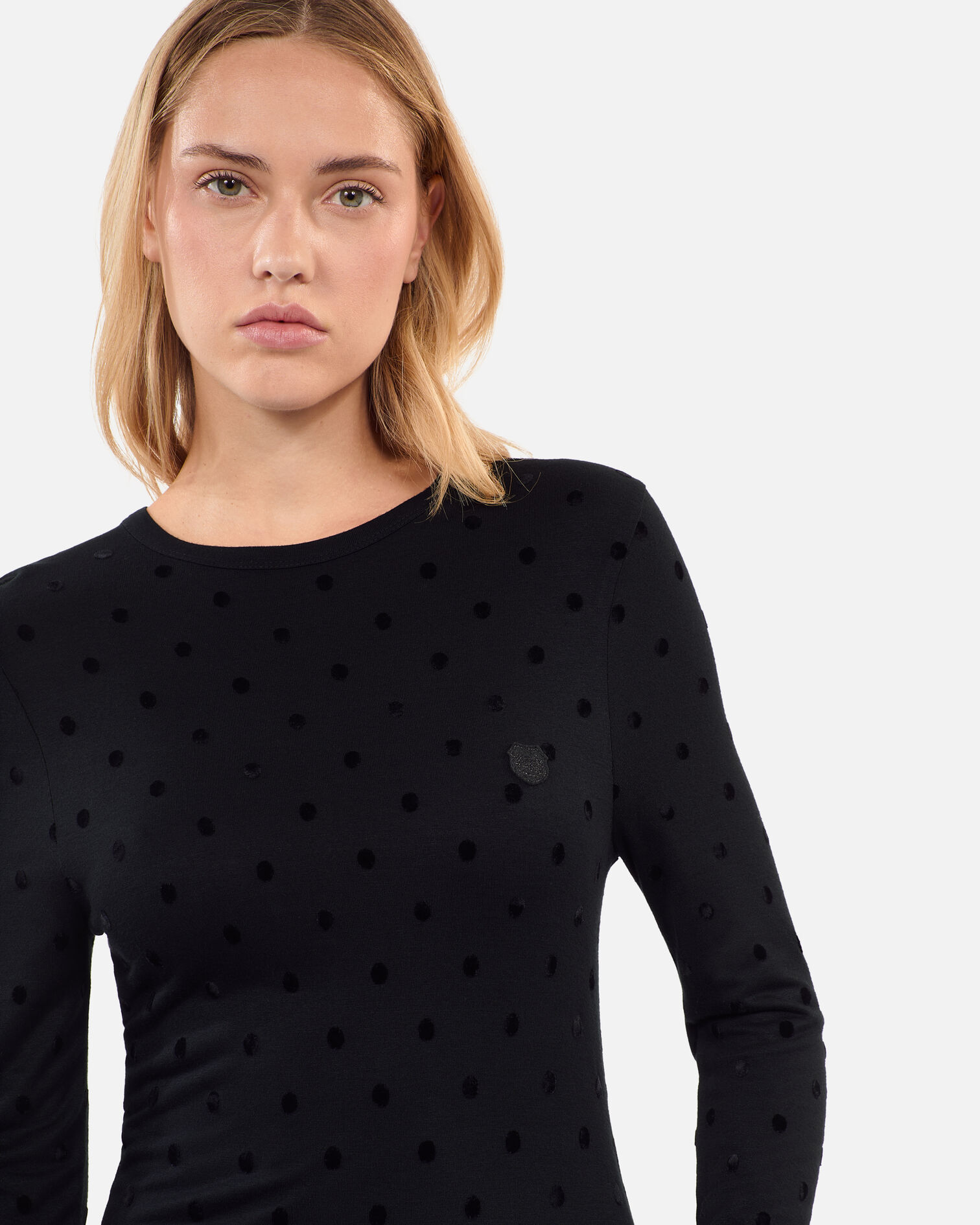 Black short jersey dress, BLACK, hi-res image number null