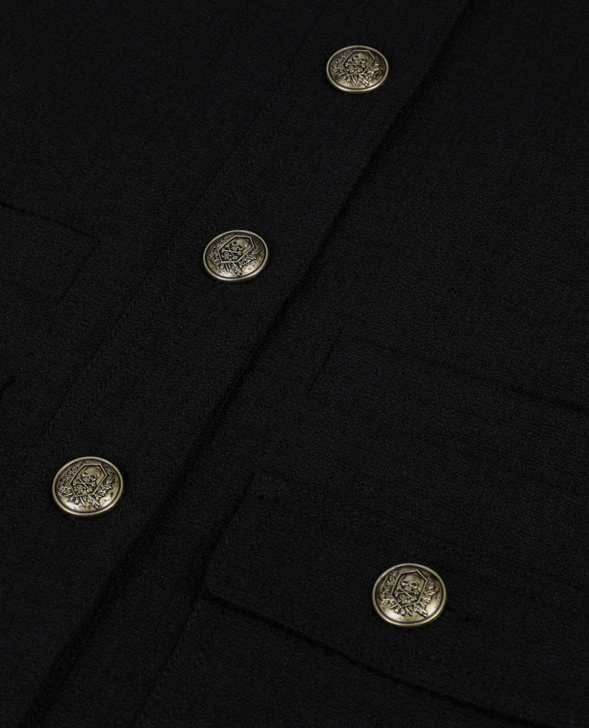 Schwarze Jacke aus Tweed, BLACK, hi-res image number null