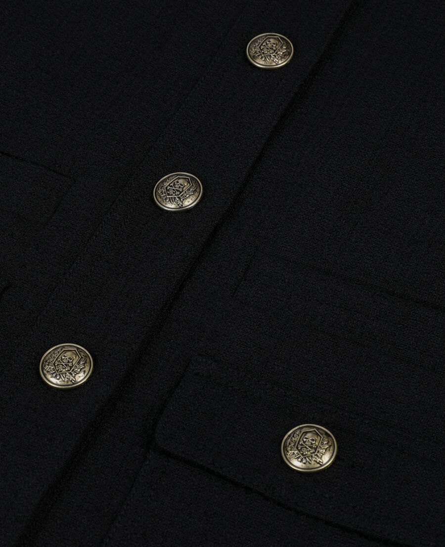 schwarze jacke aus tweed