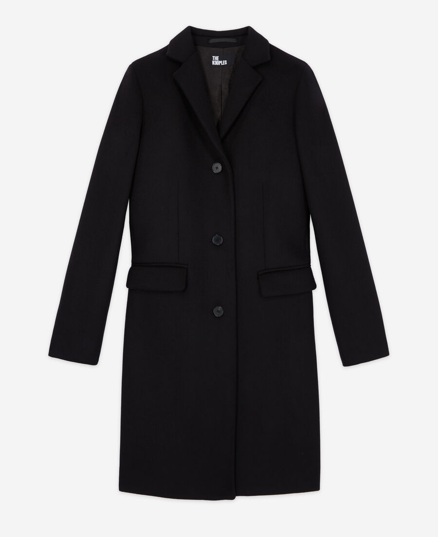 manteau en laine et cachemire noir