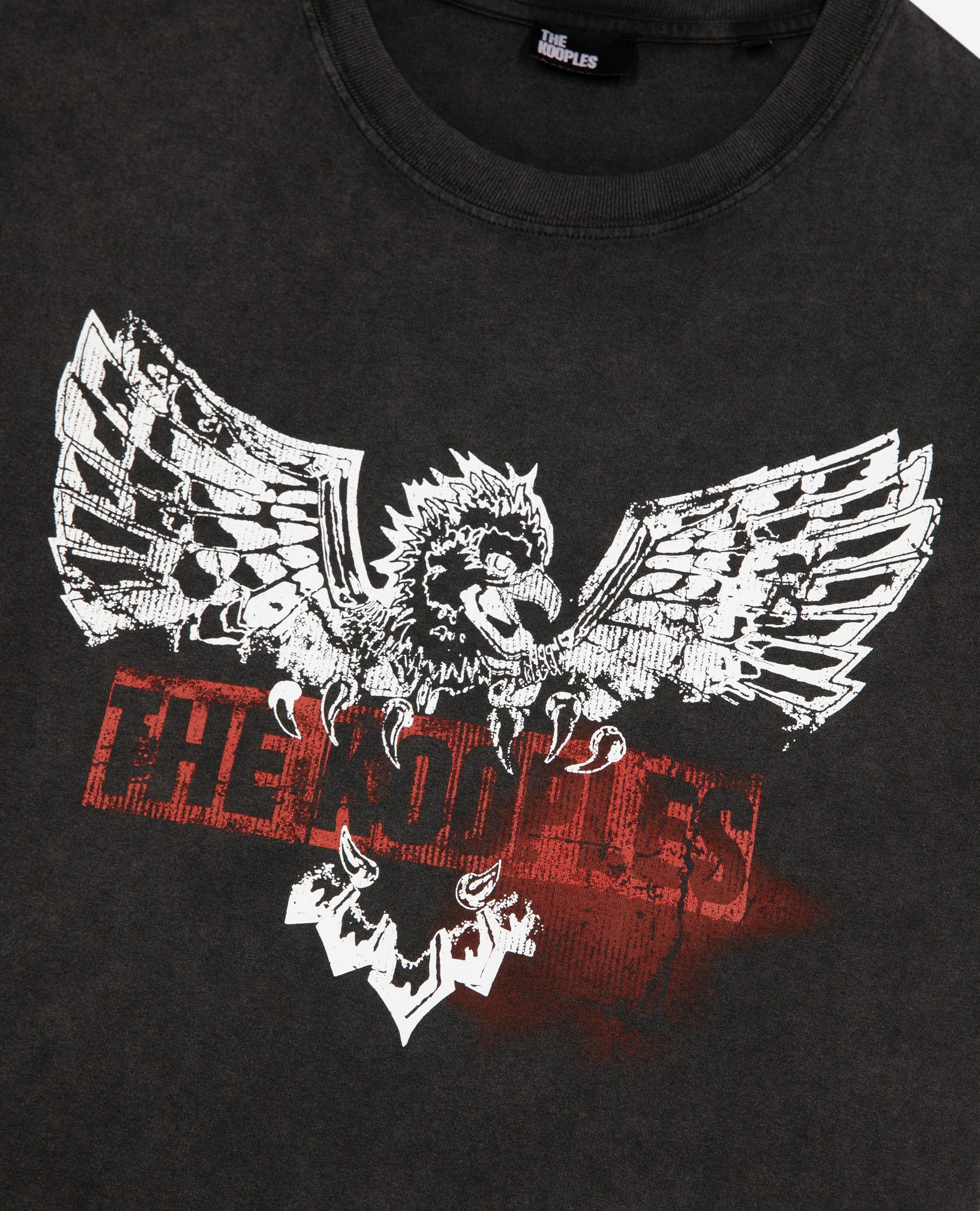 T-shirt with faded black screen print, BLACK WASHED, hi-res image number null