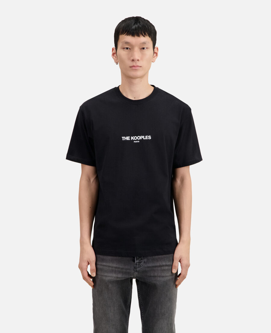 men's black printed cotton t-shirt