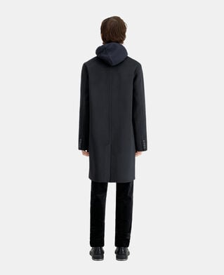 The Kooples HERREN BLACK NAVY langer schwarzer mantel aus wolle