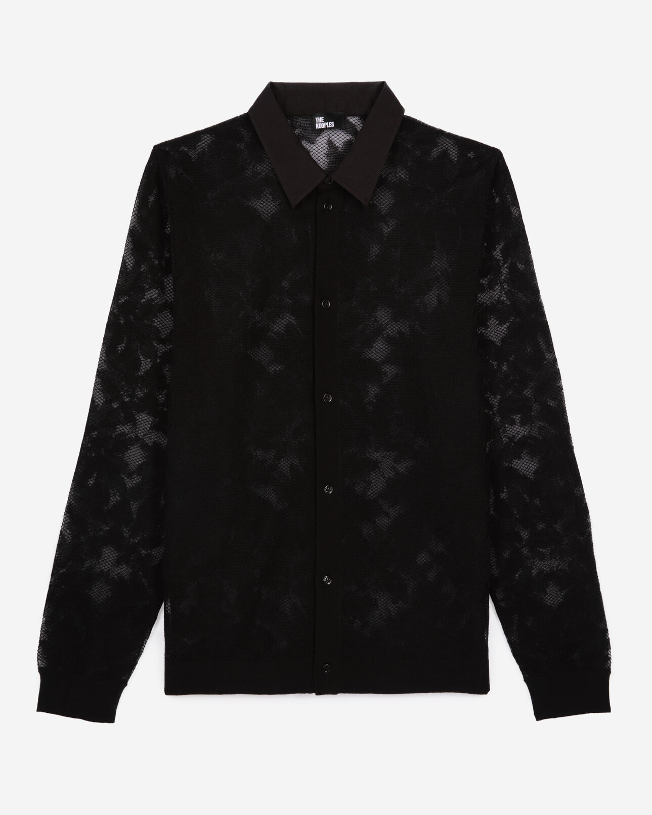 The Kooples HOMME BLACK chemise en maille effet dentelle noir