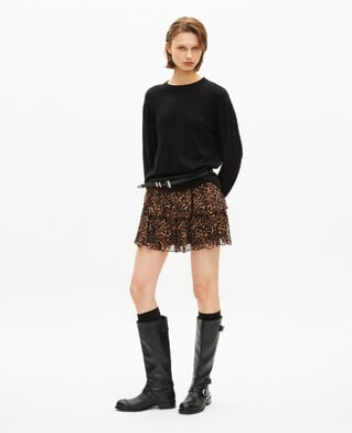 The Kooples WOMEN LEOPARD short skirt with leopard print ruffles