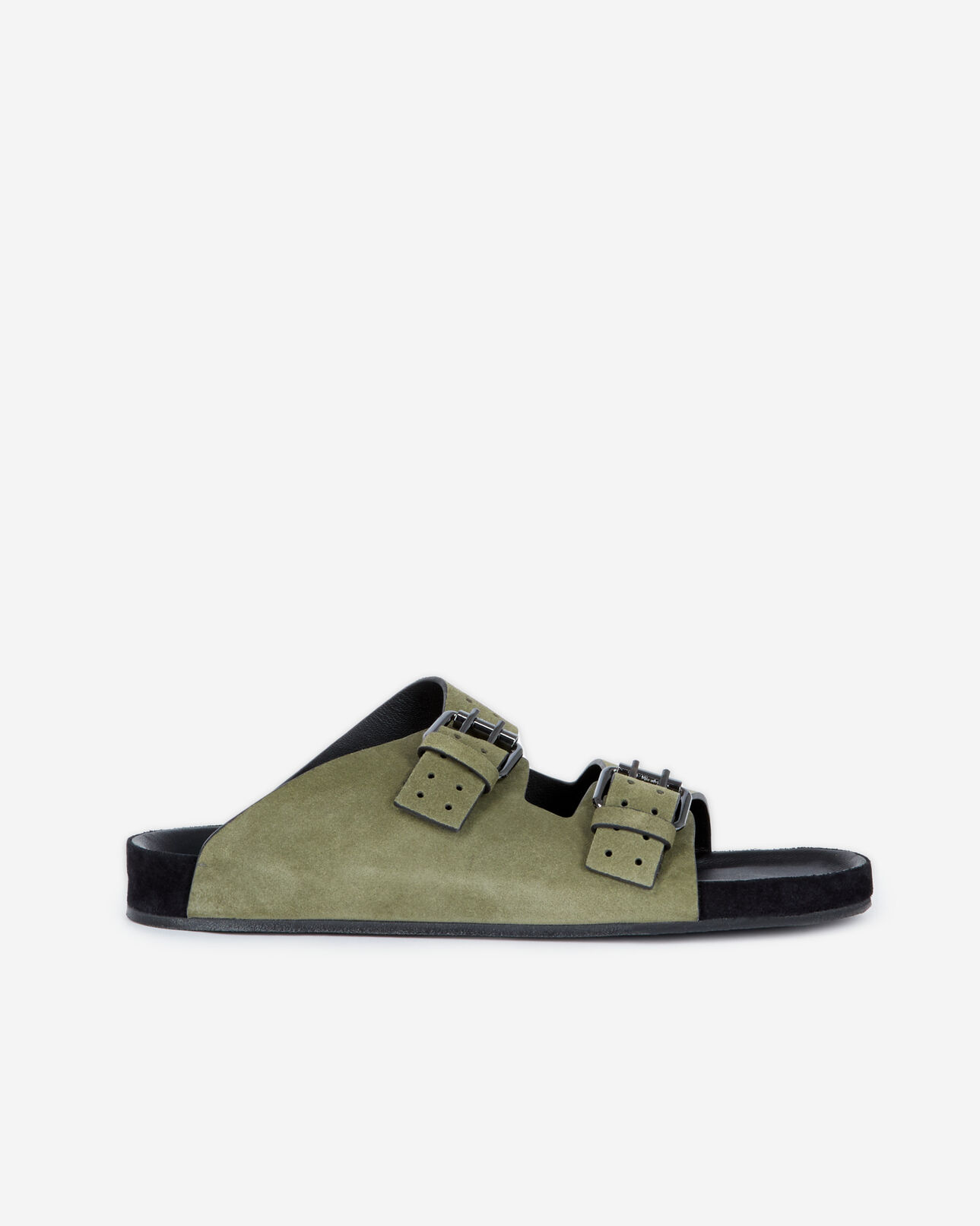 The Kooples WOMEN KAKI khaki leather sandals