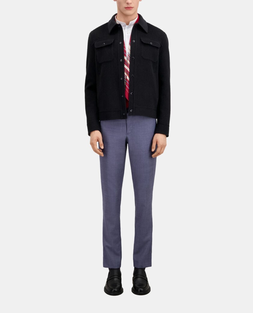 The Kooples HERREN BLACK hemdjacke aus wollmischung mit karomuster