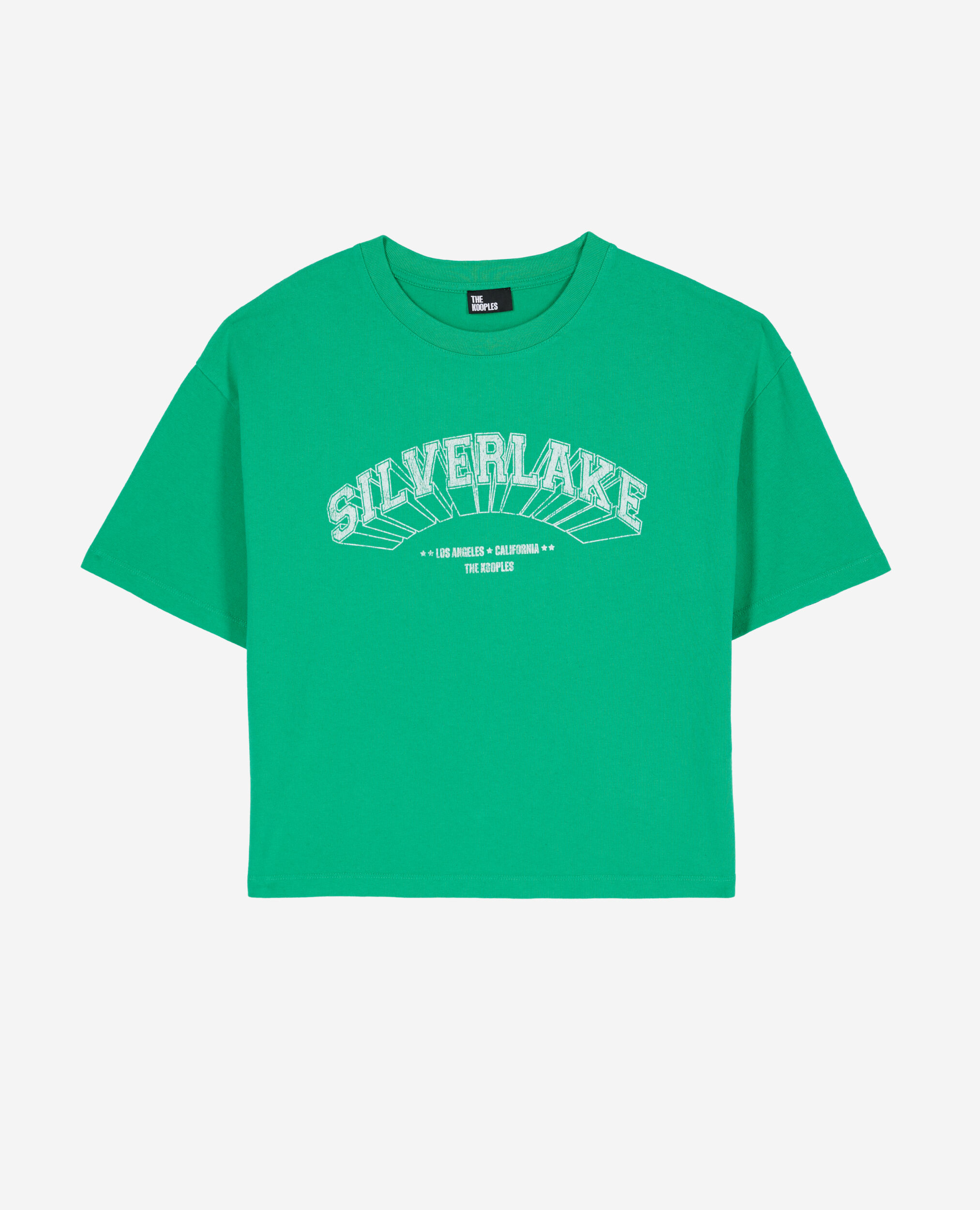 Hellgrünes T-Shirt mit Silverlake-Siebdruck, GREEN, hi-res image number null