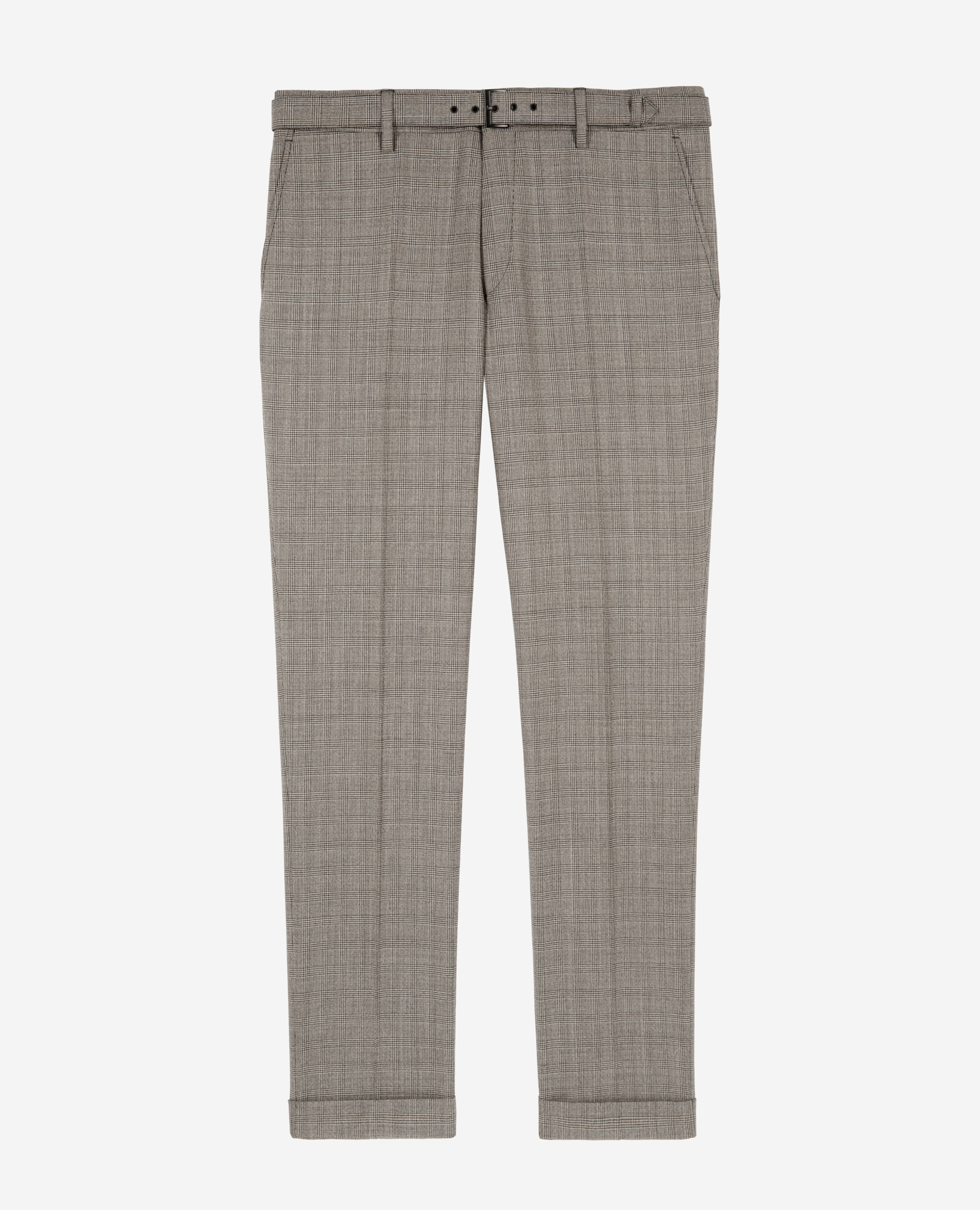 Beige Anzughose aus Prince-of-Wales-Wolle, BEIGE MELANGE, hi-res image number null