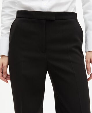 The Kooples MUJER BLACK pantalón sastre de crepé negro de corte recto
